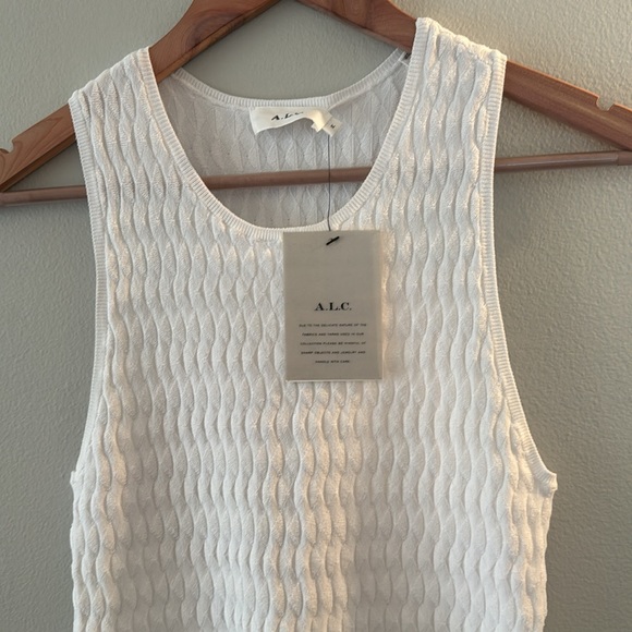 NWT A.L.C. White Sleeveless Viscose/Nylon Dress Women's Medium - Picture 3 of 9